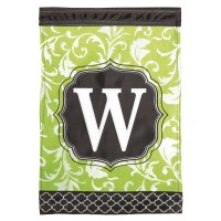 2pk -Flag Monogram-W Green Black 13x18 - (Pack of 2) 2pk -Flag Monogram-W Green Black 13x18 - (Pack of 2)
