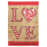2pk -Flag Love Valentine Polyester 13x18 - (Pack of 2)