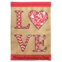 2pk -Flag Love Valentine Polyester 13x18 - (Pack of 2)