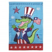 2pk -Flag Uncle Sam Alligator Polyester 13x18 - (Pack of 2)