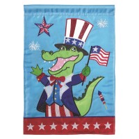 2pk -Flag Uncle Sam Alligator Polyester 13x18 - (Pack of 2)
