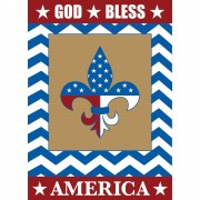 2pk -Flag God Bless America FleurDeLis 13x18 - (Pack of 2)