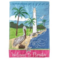 2pk -Flag Florida Lighthouse Polyester 13x18 - (Pack of 2)