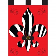 2pk -Flag Zebra Fleur-De-Lis Polyester 13x18 - (Pack of 2)
