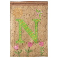 2pk -Flag Monogram-N Polyester 13x18 - (Pack of 2)