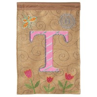 2pk -Flag Monogram-T Polyester 13x18 - (Pack of 2)