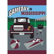 2pk -Flag Gameday Mississippi Maroon Grey - (Pack of 2)