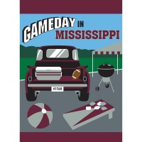 2pk -Flag Gameday Mississippi Maroon Grey - (Pack of 2)