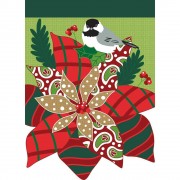 2pk -Flag Poinsettia Burlap Polyester 13x18 - (Pack of 2) 2pk -Flag Poinsettia Burlap Polyester 13x18 - (Pack of 2)