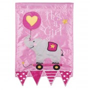 2pk -Flag Its A Girl Polyester 13x18 - (Pack of 2)