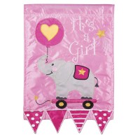 2pk -Flag Its A Girl Polyester 13x18 - (Pack of 2)