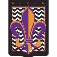2pk -Flag Black Chevron Purple Gold 13x18 - (Pack of 2)