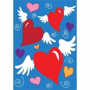 2pk -Flag Classical Hearts Polyester 13x18 - (Pack of 2)