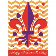 2pk -Flag Valentine Fleur-De-Lis 13x18 - (Pack of 2)