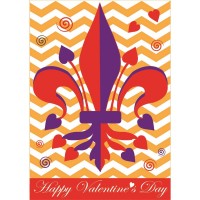 2pk -Flag Valentine Fleur-De-Lis 13x18 - (Pack of 2)