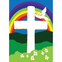 2pk -Flag Faith Cross Polyester 13x18 - (Pack of 2)