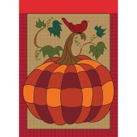 2pk Flag Pumpkin Leaves Burlap 13x18 - Pack of 2