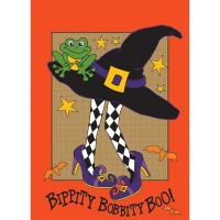 2pk -Flag Witch Hat With Legs Burlap 13x18 - (Pack of 2)