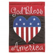 2pk -Flag God Bless America Heart 13x18 - (Pack of 2)