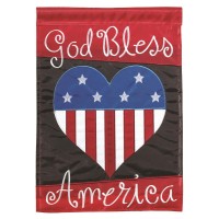 2pk -Flag God Bless America Heart 13x18 - (Pack of 2)