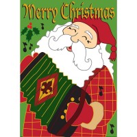 2pk -Flag Cajun Santa Polyester 13x18 - (Pack of 2)