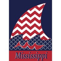 2pk -Flag Shark Fin Red Blue Polyester 13x18 - (Pack of 2)