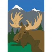 2pk -Flag Moose Polyester 13x18 - (Pack of 2) 2pk -Flag Moose Polyester 13x18 - (Pack of 2)