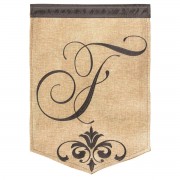 2pk -Flag Monogram-F Burlap Polyester 13x18 - (Pack of 2) 2pk -Flag Monogram-F Burlap Polyester 13x18 - (Pack of 2)