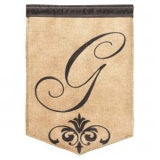 2pk -Flag Monogram-G Burlap Polyester 13x18 - (Pack of 2) 2pk -Flag Monogram-G Burlap Polyester 13x18 - (Pack of 2)