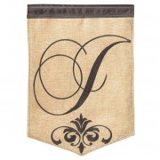 2pk -Flag Monogram-J Burlap Polyester 13x18 - (Pack of 2) 2pk -Flag Monogram-J Burlap Polyester 13x18 - (Pack of 2)