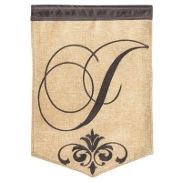 2pk -Flag Monogram-J Burlap Polyester 13x18 - (Pack of 2)