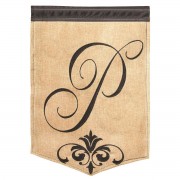2pk -Flag Monogram-P Burlap Polyester 13x18 - (Pack of 2) 2pk -Flag Monogram-P Burlap Polyester 13x18 - (Pack of 2)