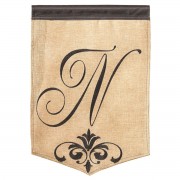 2pk -Flag Monogram-N Burlap Polyester 13x18 - (Pack of 2) 2pk -Flag Monogram-N Burlap Polyester 13x18 - (Pack of 2)