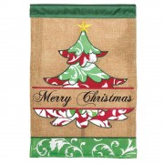 2pk -Flag Christmas Tree Burlap 13x18 - (Pack of 2)