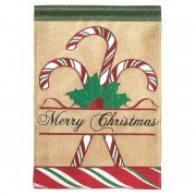 2pk -Flag Candy Cane Burlap Polyester 13x18 - (Pack of 2) 2pk -Flag Candy Cane Burlap Polyester 13x18 - (Pack of 2)