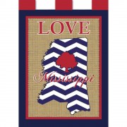 2pk -Flag Love Mississippi Burlap 13x18 - (Pack of 2)