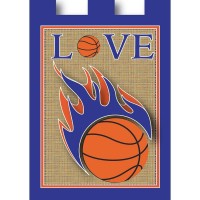 2pk -Flag Basketball Orange Blue 13x18 - (Pack of 2)