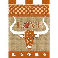2pk -Flag Longhorn Football Polyester 13x18 - (Pack of 2)