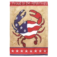 2pk -Flag Proud To Be American Crab 13x18 - (Pack of 2)