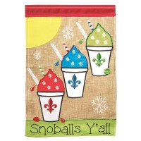 2pk -Flag Snoballs Yall Burlap 13x18 - (Pack of 2)
