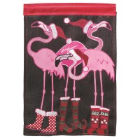 2pk -Flag Christmas Flamingos 13x18 - (Pack of 2)