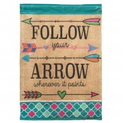 2pk -Flag Follow Your Arrow Burlap 13x18 - (Pack of 2)