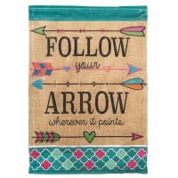 2pk -Flag Follow Your Arrow Burlap 13x18 - (Pack of 2)