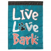 2pk -Flag Dog Live Love Bark Polyester 13x18 - (Pack of 2)