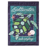 2pk -Flag Turtle Saltwater Heals 13x18 - (Pack of 2)