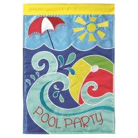2pk -Flag Pool Party Umbrella Polyester 13x18 - (Pack of 2)