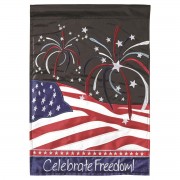 2pk -Flag Celebrate Freedom Polyester 13x18 - (Pack of 2)