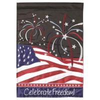 2pk -Flag Celebrate Freedom Polyester 13x18 - (Pack of 2)