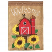 2pk -Flag Barn Birdhouse Welcome 13x18 - (Pack of 2) 2pk -Flag Barn Birdhouse Welcome 13x18 - (Pack of 2)