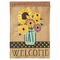 2pk -Flag Summer Floral Welcome 13x18 - (Pack of 2)